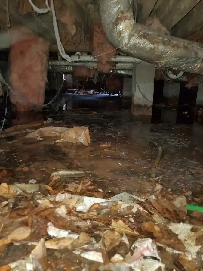 Crawl space flood assessment for Commercial Water Damage Restoration in Reading